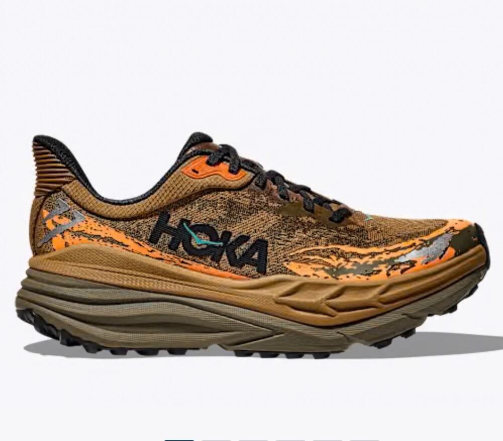 Hoka Stinson 7 Trail Running Sneakers All Terrain Honey Olive Men Size 12